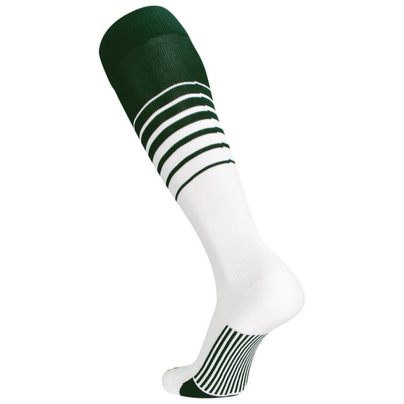 TCK Elite Breaker Striped Cushioned Soccer Socks - Dark Green/White, X-Large