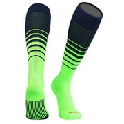 TCK Elite Breaker Fade Lines Knee High Socks Neon Green Navy (XL)