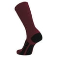 thumbnail image 1 of TCK Elite Performance Solid Color Crew Socks (Maroon, Large), 1 of 2