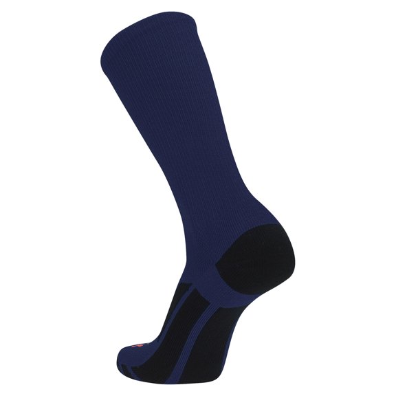 TCK Elite Performance Solid Color Crew Socks (Navy Blue, Large)