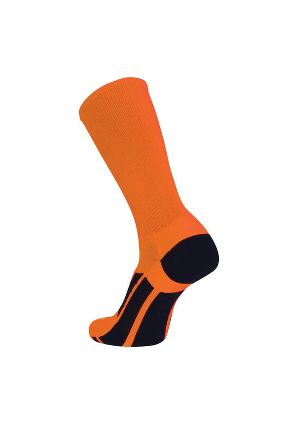 Elite Performance 2.0 Solid Color Football Basketball Crew Socks (XL, Orange)