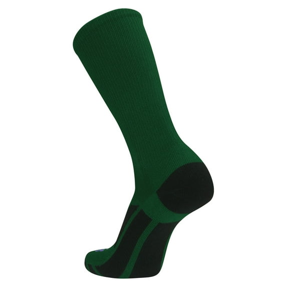 TCK Elite Performance Solid Color Crew Socks (Dark Green, Small)