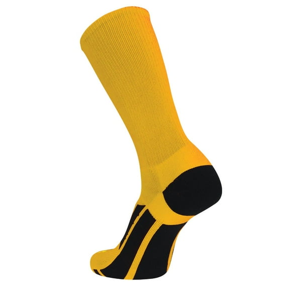 TCK Elite Performance Solid Color Crew Socks (Gold, Medium)
