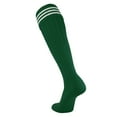 thumbnail image 1 of TCK European Style 3 Stripe Soccer Socks in Nylon (L, Dk Green White), 1 of 5