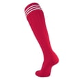 thumbnail image 1 of TCK European Style 3 Stripe Soccer Socks in Nylon (L, Scarlet White), 1 of 2