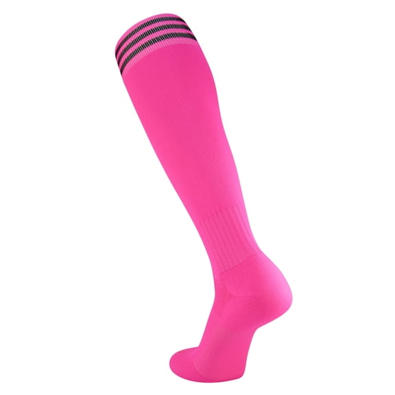 TCK Finale 3 Stripe proDRI Soccer Socks (Hot Pink/Black, L)