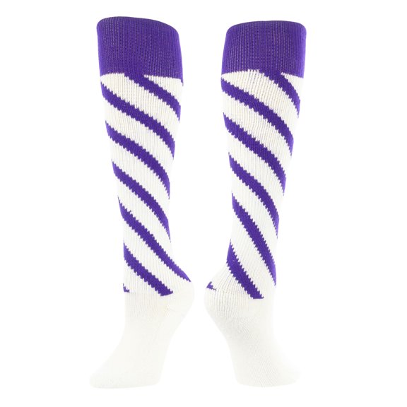 TCK Krazisox Candy Stripe Knee High Socks - Purple White