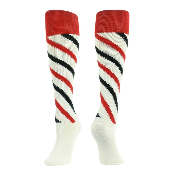 TCK Krazisox Candy Stripe Knee High Socks - Scarlet Black White