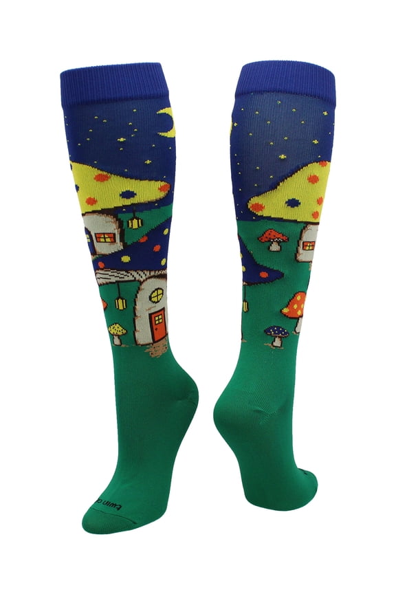 Krazisox Mushroom Village Knee High Socks - Multi-Colored