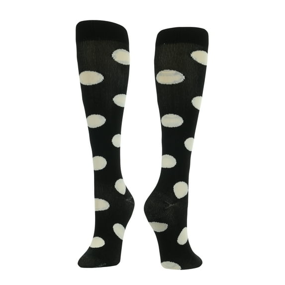 TCK Krazisox Polkadot Knee High Socks - Black White