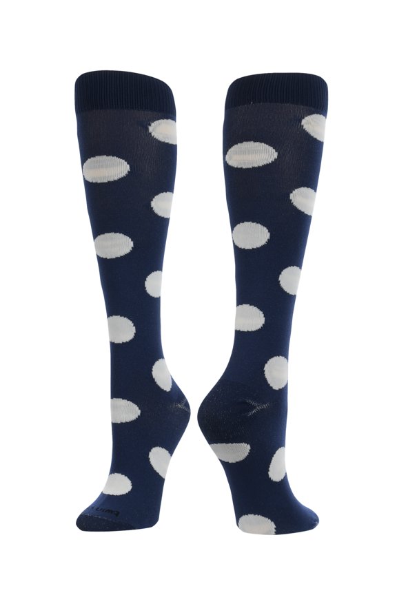 TCK Krazisox Polkadot Knee High Socks - Navy White