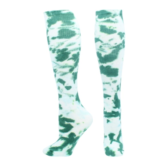 TCK Krazisox Tie Dye Knee High Socks - Dark Green White