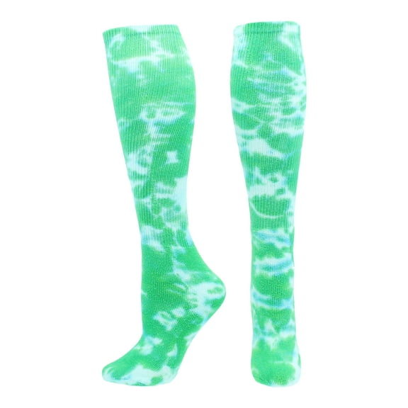 TCK Krazisox Tie Dye Knee High Socks - Kelly White