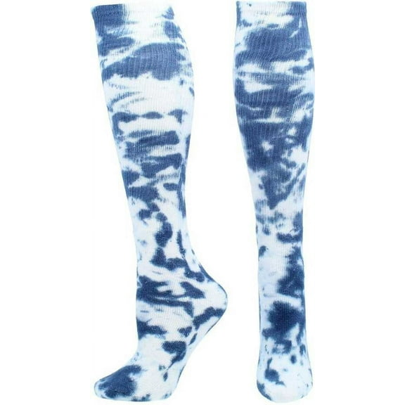 TCK Krazisox Tie Dye Knee High Socks - Navy White