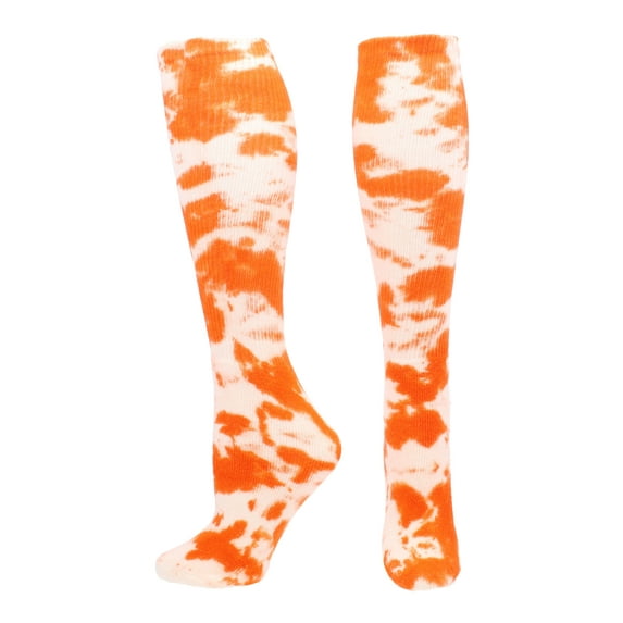 TCK Krazisox Tie Dye Knee High Socks - Orange White