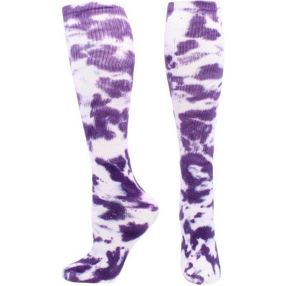 TCK Krazisox Tie Dye Knee High Socks - Purple White