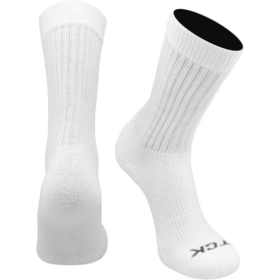 TCK Reacs Acrylic Multisport Crew Socks (White, Large)