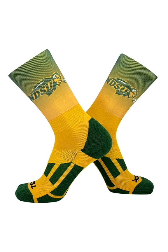 North Dakota State Bison Ombre NCAA Licensed Crew Socks (8-13)