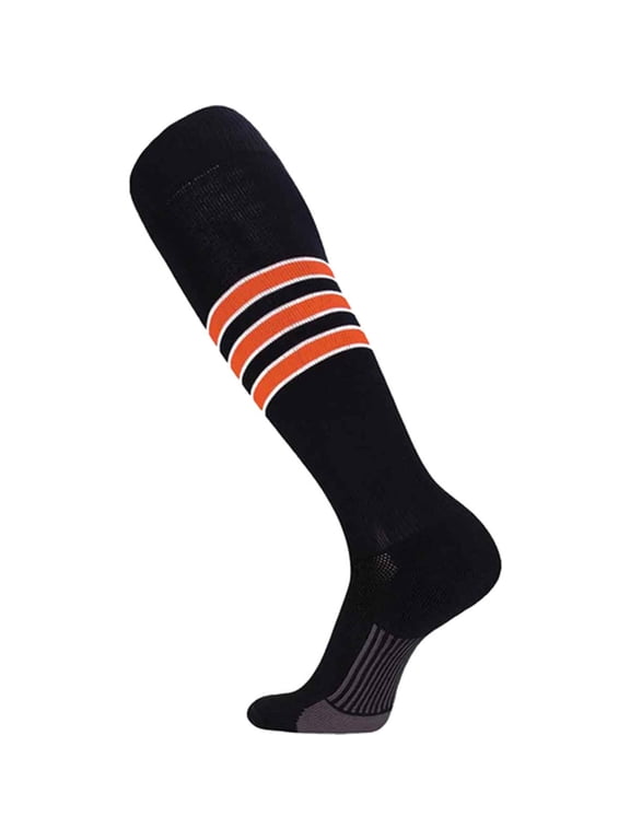 Performance Baseball/Softball Socks (Black/White/Orange, Small)
