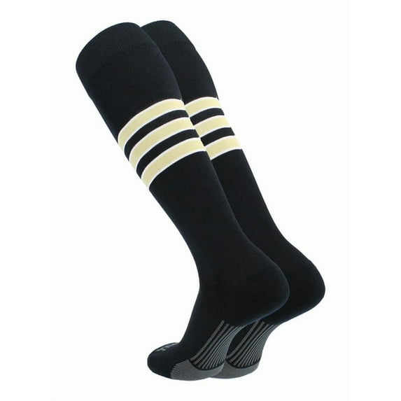 TCK Performance Baseball/Softball Socks (Black/White/Vegas Gold, Small)
