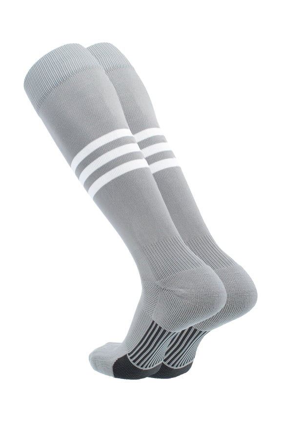 Performance Baseball/Softball Socks (Grey/White, Medium)
