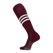 TCK Performance Baseball/Softball Socks (Maroon/White, Medium)