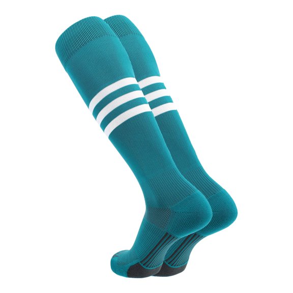 TCK Performance Baseball/Softball Socks (Teal/White, Small)