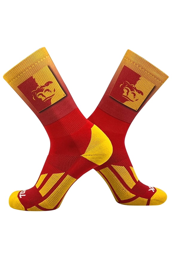 Pittsburg State Gorillas Ombre NCAA Licensed Crew Socks (8-13)
