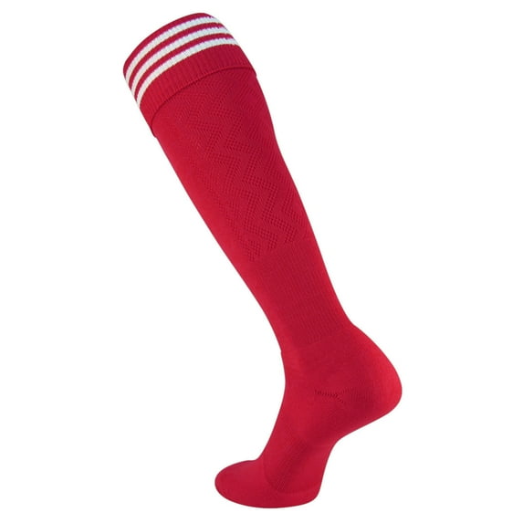 TCK Premier 3-Stripe Soccer Socks - Scarlet White