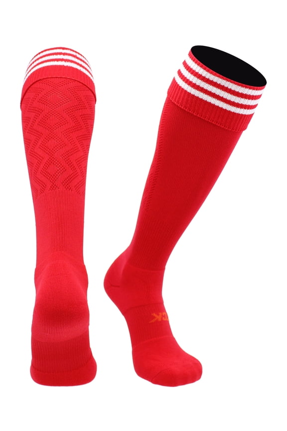 Premier 3-Stripe Soccer Socks - Scarlet White