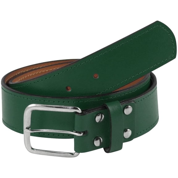 TCK Leather Sports Belt: Pro-Style Uniform Belt for Baseball & Softball (1.5") | Dark Green, Size 42