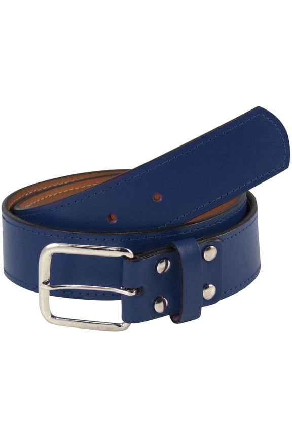 Leather Sports Belt: Pro-Style Uniform Belt for Baseball & Softball (1.5") | Navy, Size 34