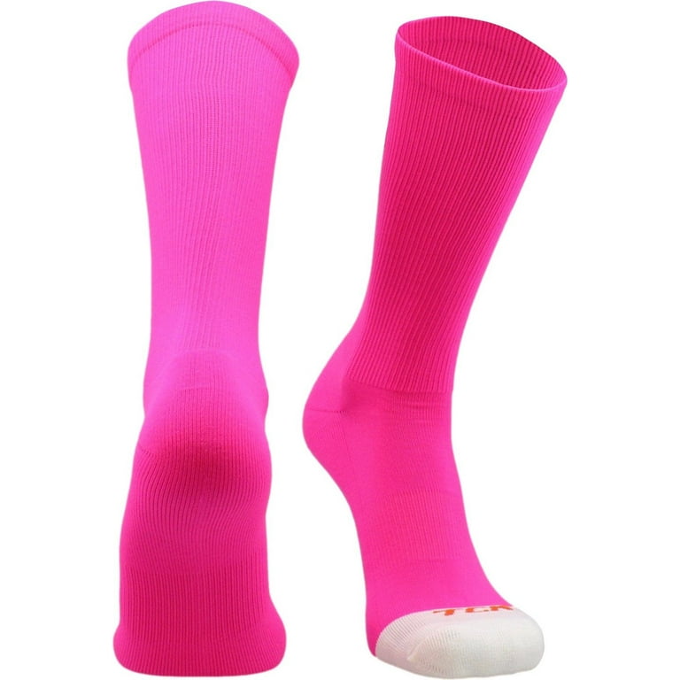 Pink athletic crew socks deals