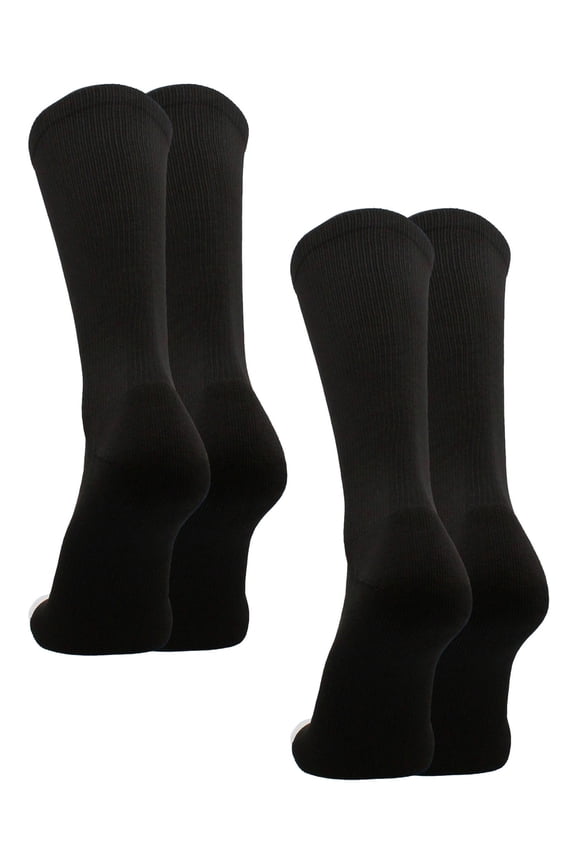 Prosport Crew Athletic Socks (2 Pairs-Black, Medium)