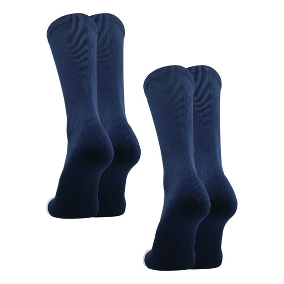 TCK Prosport Crew Athletic Socks (2 Pairs-Navy, Medium)