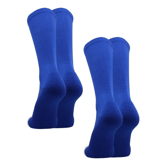 TCK Prosport Crew Athletic Socks (2 Pairs-Royal, Large)