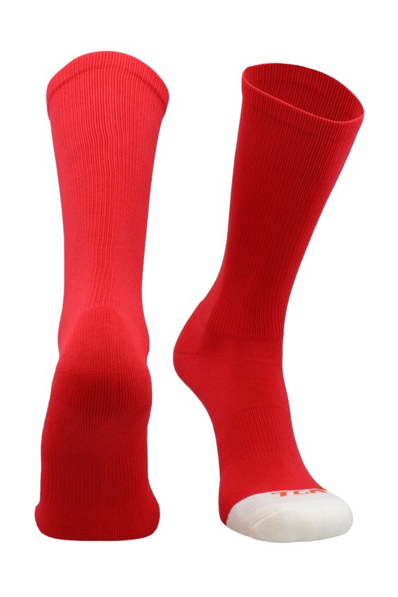 Prosport Athletic Crew Socks - Scarlet Red, Medium (1 Pair)