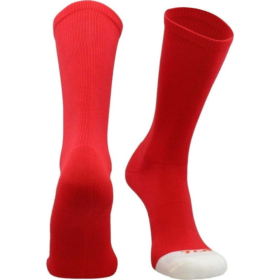 TCK Prosport Crew Athletic Socks 1 Pair (Scarlet, Small)