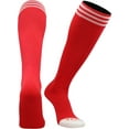 thumbnail image 1 of TCK Prosport Kids Soccer Socks – Long Striped Tube Socks for Boys, Girls, Football & Softball (Scarlet/White, X-Small), 1 of 4