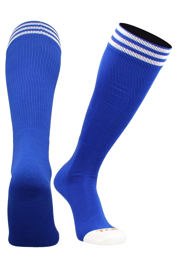 Prosport Royal Blue Soccer Socks Kids Youth Girls Boys Womens Mens Athletic Sports Tube Socks (Royal/White, Large)