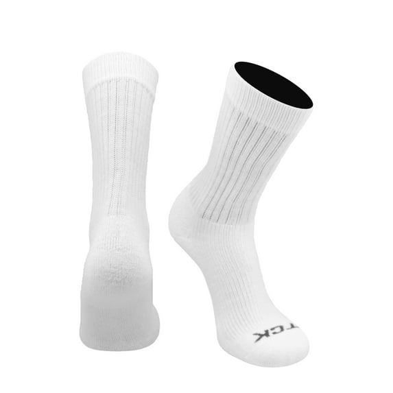 TCK Reacs Acrylic Multisport Crew Socks (White, Medium)