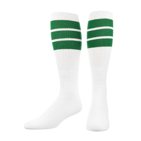 TCK Retro 3 Stripe Tube Socks (Kelly Green, Small)