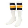 thumbnail image 1 of TCK Retro 3 Stripe Tube Socks (Navy/Gold, Small), 1 of 2