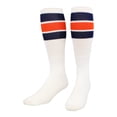 thumbnail image 1 of TCK Retro 3 Stripe Tube Socks (Navy/Orange, Large), 1 of 2