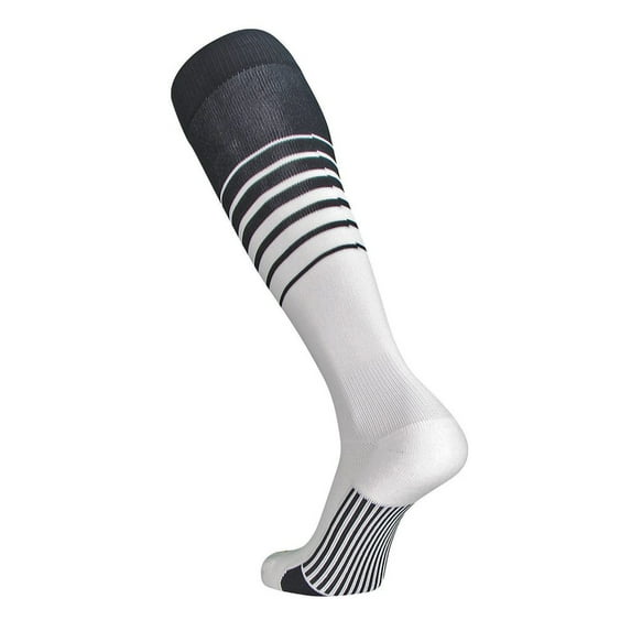 TCK Elite Breaker Striped Cushioned Soccer Socks - Black/White, Small