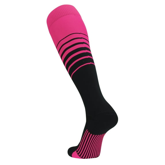 TCK Sports Elite Breaker Soccer Socks (Hot Pink/Black, Medium)