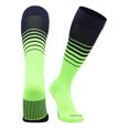 thumbnail image 1 of TCK Elite Breaker Striped Cushioned Soccer Socks - Navy/Neon Green, X-Large, 1 of 2