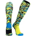 thumbnail image 1 of TCK Sports Elite Performance Over The Calf Camo Socks (Neon Yellow/Electric Blue, Small), 1 of 2