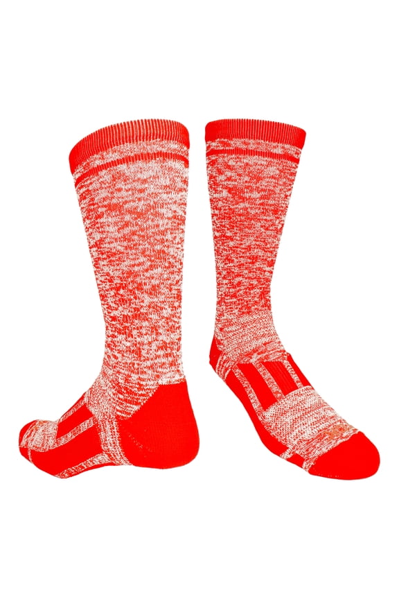 Sports Heathered Crew Socks (Scarlet/White, Small)