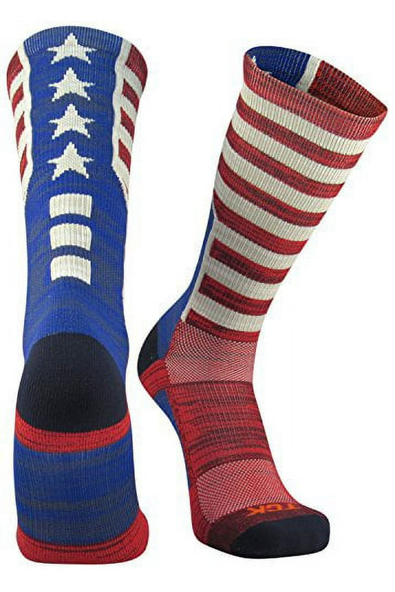 Old Glory USA Flag Crew Socks (Red/White/Blue, Medium)